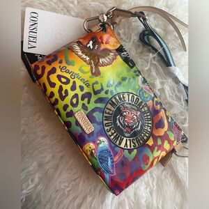 Consuela Cami Midtown Crossbody Purse Bag NWT New Rqinbow Cheetah Print